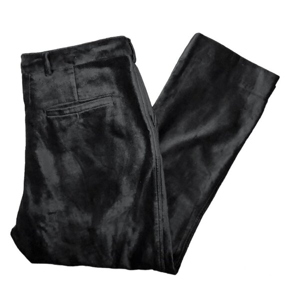 Swildens XXX Cropped Velour High Waist Black Pants - Picture 2 of 7